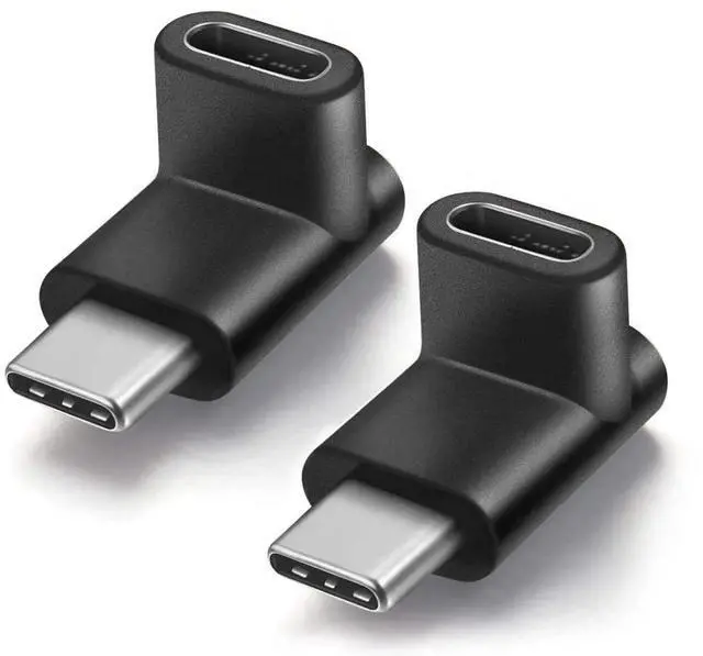 Main image of 2 Pack 90 Degree Right & Left Angled USB 3.1 Type C Male to Female Extension Adapter
