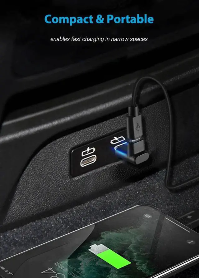 Alt view image 6 of 7 - 2 Pack 90 Degree Right & Left Angled USB 3.1 Type C Male to Female Extension Adapter