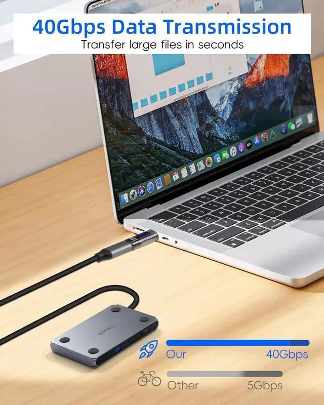 Alt view image 5 of 7 - 2 Pack 140W USB C Male to Female Adapter, 40Gbps Type C Converter with LED Display, Fast Charging Data Connector for Laptop Desktop Phone Tablet