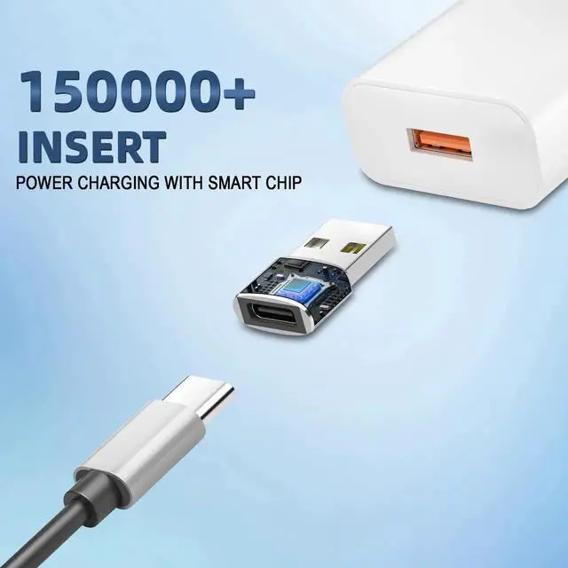 Alt view image 2 of 7 - 5 Pack Black USB A Male to USB C Female Adapter, USB to Type C Converter for Car Charger iPhone 16 15 14 13 12 Plus iWatch Airpods Switch Samsung Laptop