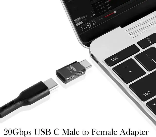 Alt view image 2 of 7 - 2 Pcs 20Gbps USB3.2 Type C Male to Female Adapter, 100W Zinc Alloy Pass-Through Connector, 8K Audio Video Support for Smartphone Tablet Steam Deck