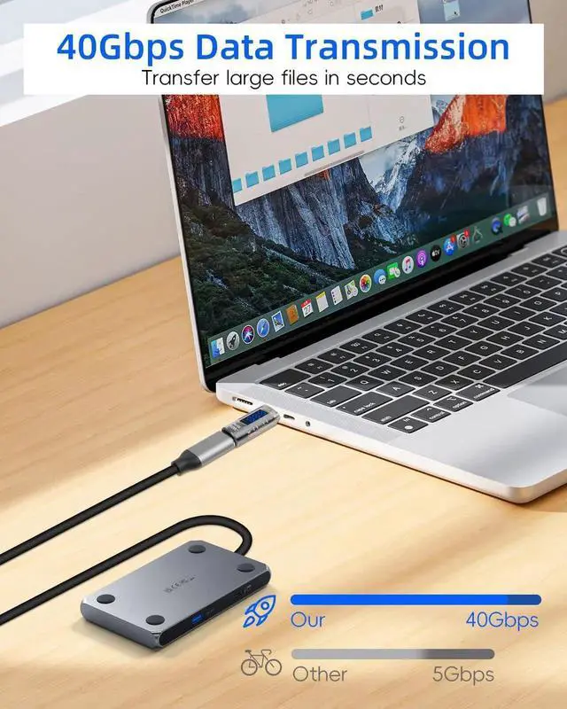 Alt view image 5 of 7 - 2 Pack USB C Male to Female Adapter, 240W Type C Converter with LED Display, 40Gbps High Speed Data Transfer for Laptop Desktop Phone Tablet