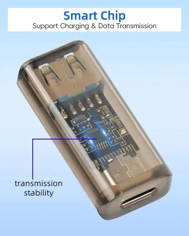 Alt view image 3 of 7 - 2 Pack USB A Female to USB C Female Adapter, Double-Sided Type-C to USB A Connector, 36W Fast Charging 10Gbps Data Transfer with LED Display for Laptop Desktop