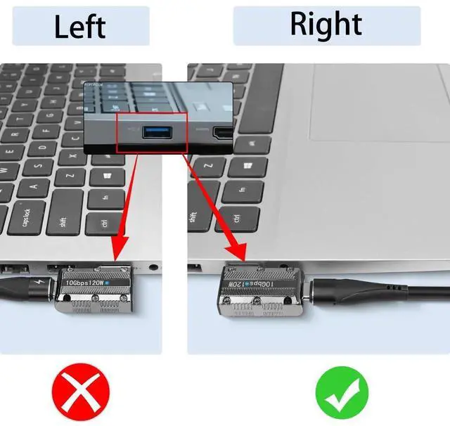 Alt view image 2 of 7 - Metal Mecha Style 10Gbps USB3.1 to USB C 90° Angle Adapter, 120W USB 3.1 A Male to Type C Female Right Angle Connector with LED Indicator & Hanging Hole, Side Bend C Port to Right for PC Laptop Wall C