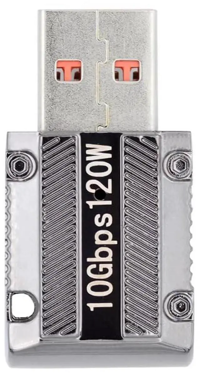 Main image of 90 Degree Left Angled Mecha Cyberpunk USB 3.1 Type C Female to USB 3.0 A Male Adapter, 10Gbps 120W Slim Alloy Shell Power Data Converter for Phone Laptop