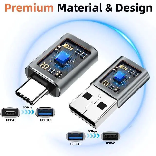 Alt view image 5 of 7 - 4 Pack Grey USB to USB C Adapter, Type-C Female to USB A Male OTG Charger Connector Converter for iPhone 16/15, MacBook Pro, iPad, Surface Pro, Galaxy, Laptop, Computer, Switch
