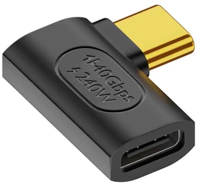 Main image of USB4 240W Type C Male to Female Angle Adapter, 40Gbps 8K Video Left & Right Angled Power Extender for NS Phone Laptop
