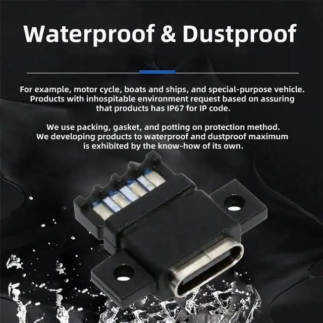 Alt view image 4 of 7 - 5pcs/Set DIY OEM Type C Female Socket Connector, 6Pin PCBA Pinout Flat Screw Mount PD Power DC 5V/20V for Wiring Project