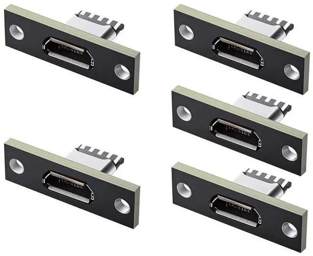 Main image of 5pcs/Set Micro-USB 5Pin Female Type-B DIY Socket Connector, Panel Mount with PC Board USB 2.0 Pinout
