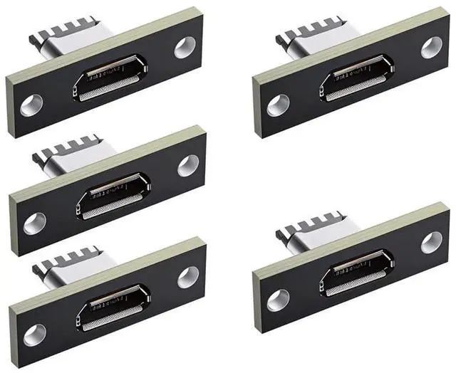 Alt view image 2 of 7 - 5pcs/Set Micro-USB 5Pin Female Type-B DIY Socket Connector, Panel Mount with PC Board USB 2.0 Pinout