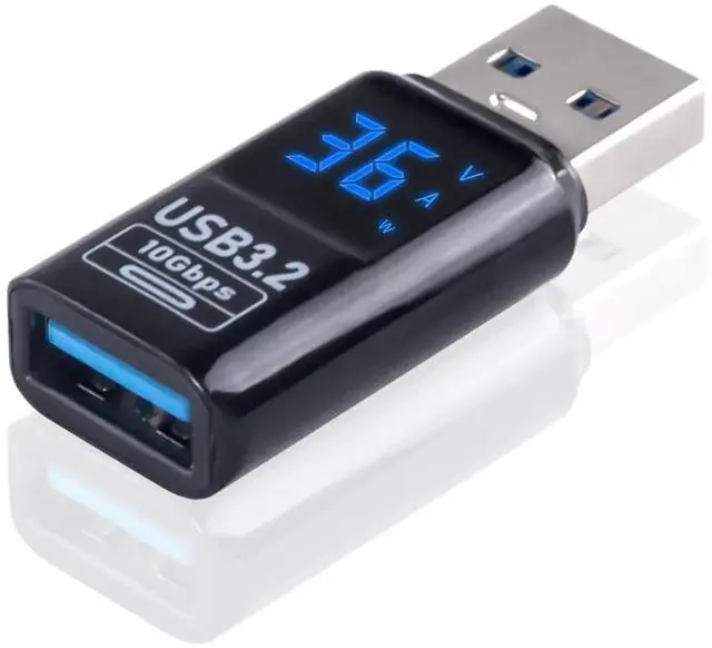 Main image of 1Pack USB 3.2 Type A Male to Female Extension Adapter with LED Digital Display, 10Gbps High Speed USB Extender for Smart Digital Tester Laptop Keyboard Flash Drive