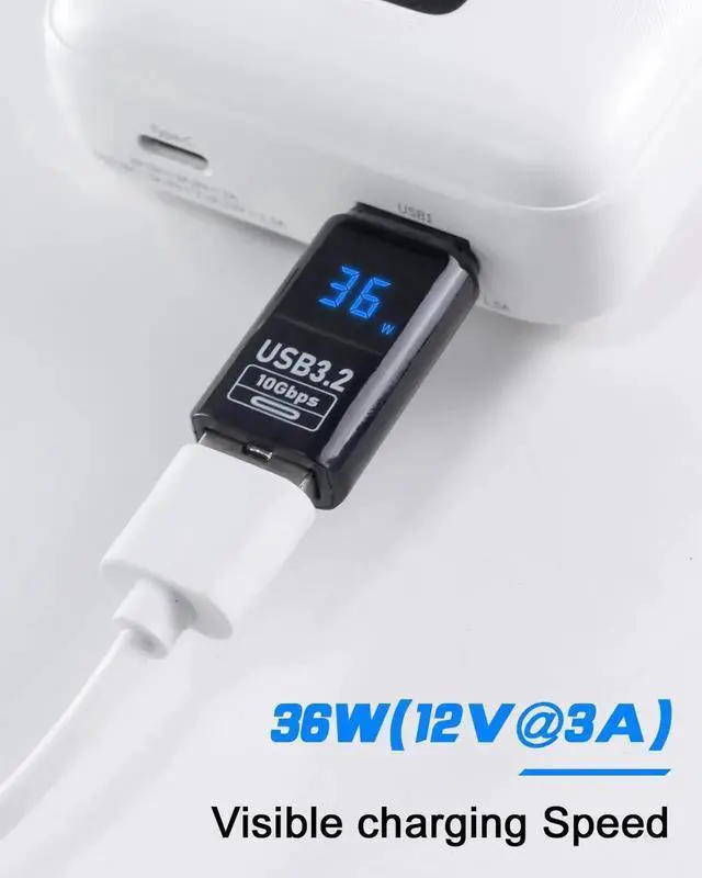 Alt view image 4 of 7 - 1Pack USB 3.2 Type A Male to Female Extension Adapter with LED Digital Display, 10Gbps High Speed USB Extender for Smart Digital Tester Laptop Keyboard Flash Drive