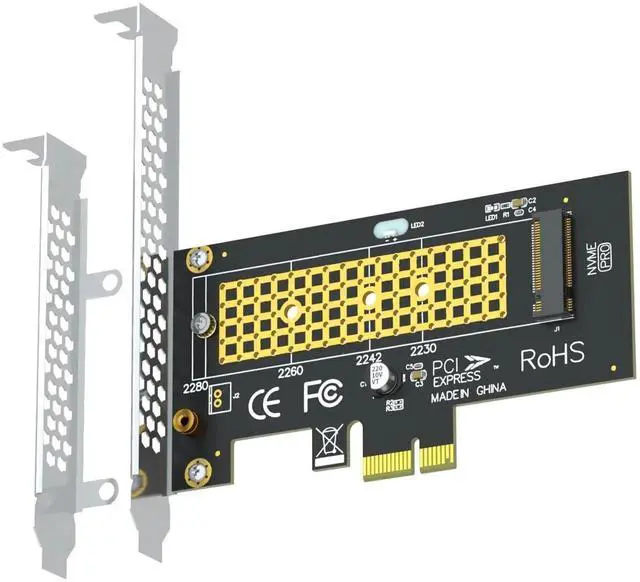 Main image of PA09-X1 M.2 NVMe to PCIe X1 Adapter, Support 2230/2242/2260/2280 M.2 NVMe SSD, PCIe X1 Slot Installation