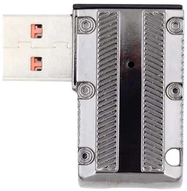 Main image of 90 Degree Flat Right Angled USB 3.1 Type C Female to USB 3.0 A Male Adapter, 10Gbps 120W Mecha Cyberpunk Alloy Shell Power Data Converter for Phone Laptop