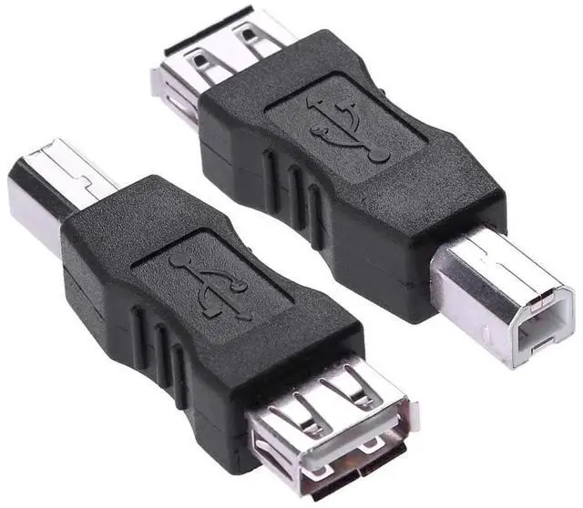 Main image of 2-Pack USB A to USB B Printer Adapter, Male to Female Connector for HP Canon Epson Brother Lexmark Xerox Printer Scanner External Hard Drive Not MIDI Adapter