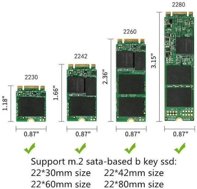 Alt view image 2 of 4 - USB 3.0 M.2 NGFF SATA3 SSD External Enclosure, Portable M.2 SATA SSD Adapter Card