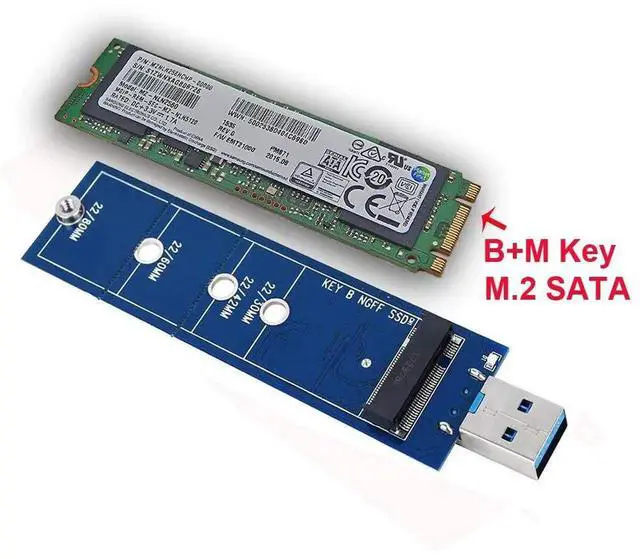 Alt view image 4 of 4 - USB 3.0 M.2 NGFF SATA3 SSD External Enclosure, Portable M.2 SATA SSD Adapter Card