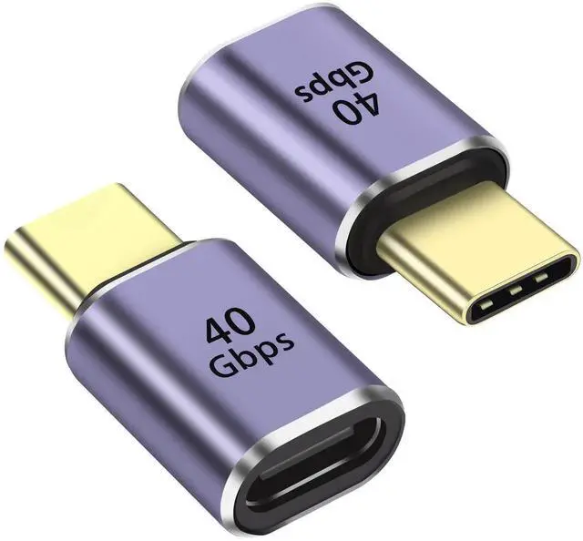 Main image of 2 PCS USB4.0 Type C Male to Female Coupler, 40Gbps 100W Pass-through Expansion Adapter, OTG Supported for Laptop Tablet Phone