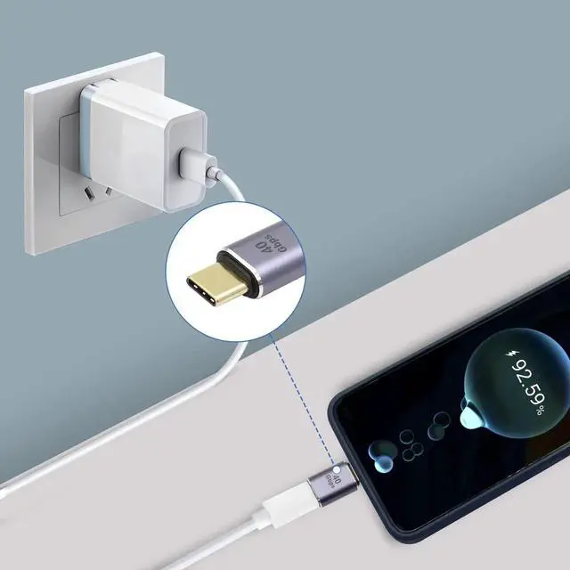 Alt view image 6 of 6 - 2 PCS USB4.0 Type C Male to Female Coupler, 40Gbps 100W Pass-through Expansion Adapter, OTG Supported for Laptop Tablet Phone