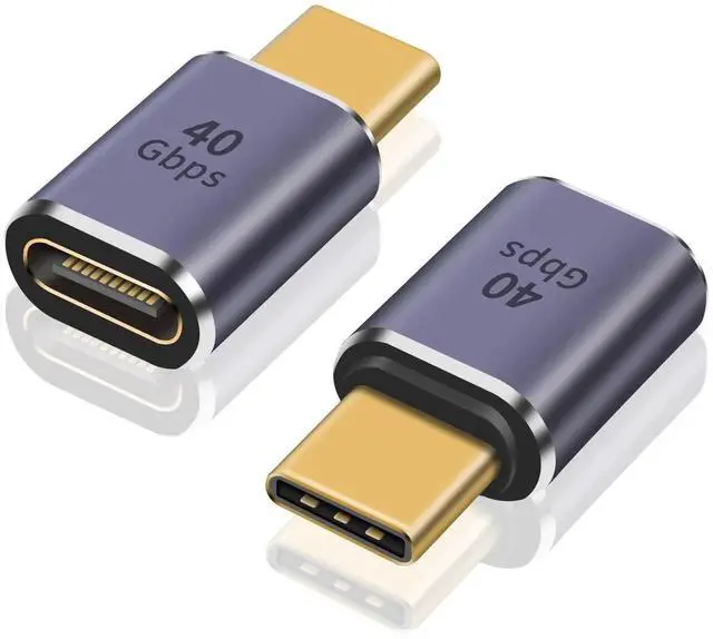 Main image of 2-Pack USB C Male to Female Extension Adapter, 40Gbps 8K@60Hz Type C Extender, 100W PD Charging Thunderbolt 4 Connector Compatible for iPhone MacBook Pro
