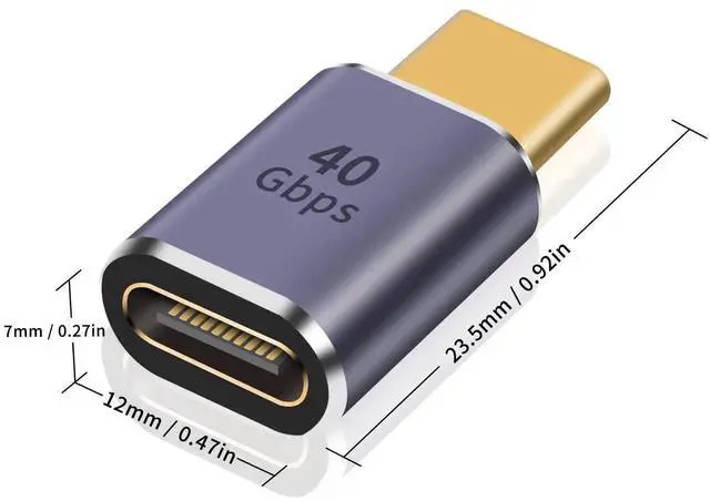 Alt view image 6 of 7 - 2-Pack USB C Male to Female Extension Adapter, 40Gbps 8K@60Hz Type C Extender, 100W PD Charging Thunderbolt 4 Connector Compatible for iPhone MacBook Pro