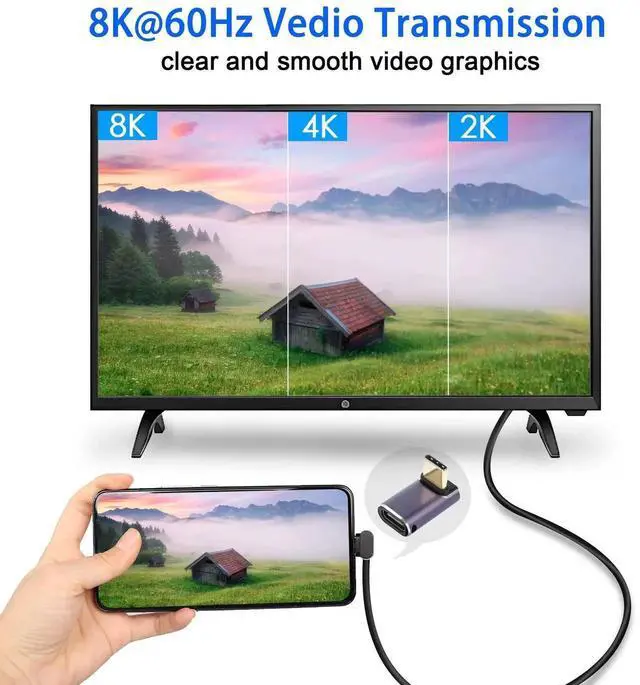 Alt view image 6 of 7 - 2 Pcs Forward Bend 90 Degree USB4.0 Type C Angle Adapter, 240W 40Gbps Male to Female Right Angle Coupler with LED Indicator, 8K AV Transmission for Smartphone Tablet Steam Deck