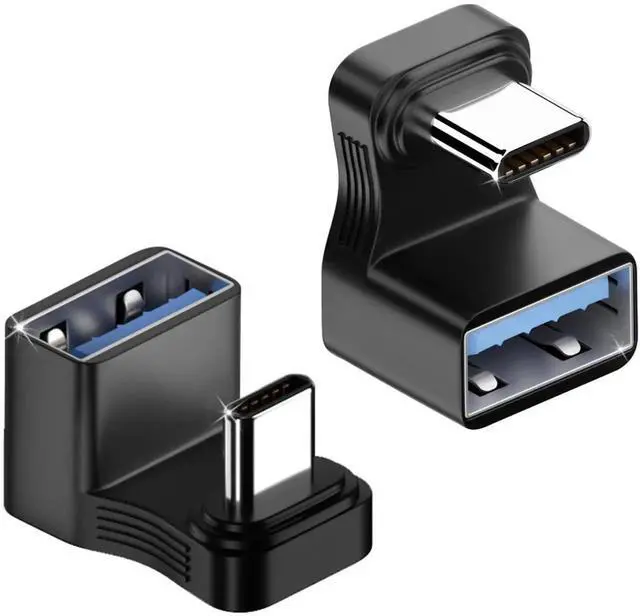 Main image of 2Pcs Wider U-Shaped 180° USB C to USB3.1 Adapter, 10Gbps Type C Male to USB3.1 Female Wide Distance Angle Connector, Support AV Transfer OTG for Steam Deck Smartphone Laptop Tablet
