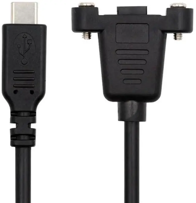 Alt view image 4 of 7 - USB 2.0 Extension Cords 1.6FT, Micro USB 5Pin Female to Type-C Male Charging Data Cable with Panel Mount Screws, Compatible for Camera Mobile Hard Disk MP3 Player GPS Receiver