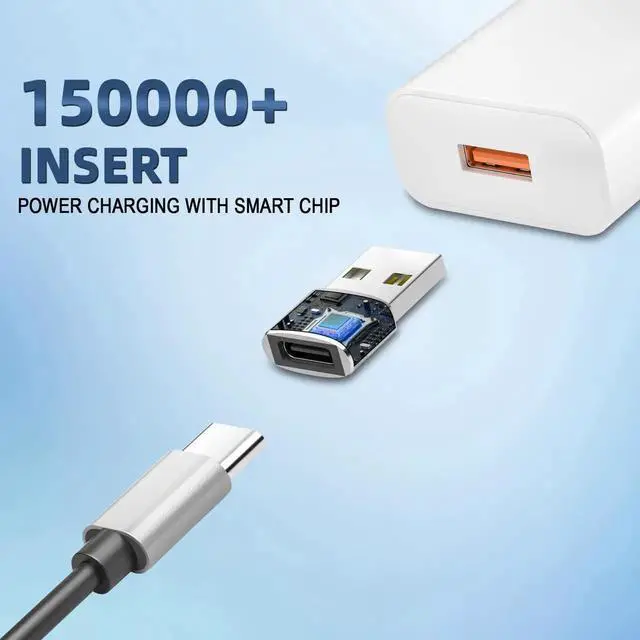 Alt view image 4 of 7 - USB A to C Adapter 5 Pack, USB Type C Female to A Male Converter Black, Charger Connector Compatible with iPhone 16 15 14 13 12, iWatch Airpods Switch Samsung Laptop and More