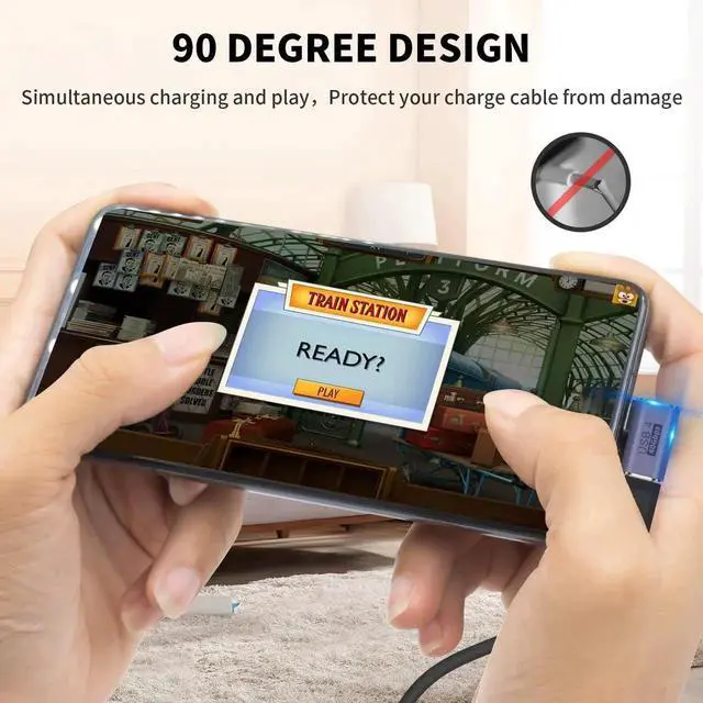 Alt view image 4 of 7 - Right Angle USB C Adapter 2 Pack, 90 Degree Type C Extender 40Gbps, Support 8K Video & 100W Fast Charging Compatible with Thunderbolt 4 USB4 Phone Tablet