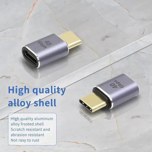 Alt view image 3 of 6 - USB4.0 Type C Male to Female Coupler 2 Pack, 40Gbps 100W Fast Charging OTG Pass-Through Expansion Adapter for Laptop Tablet Smartphone