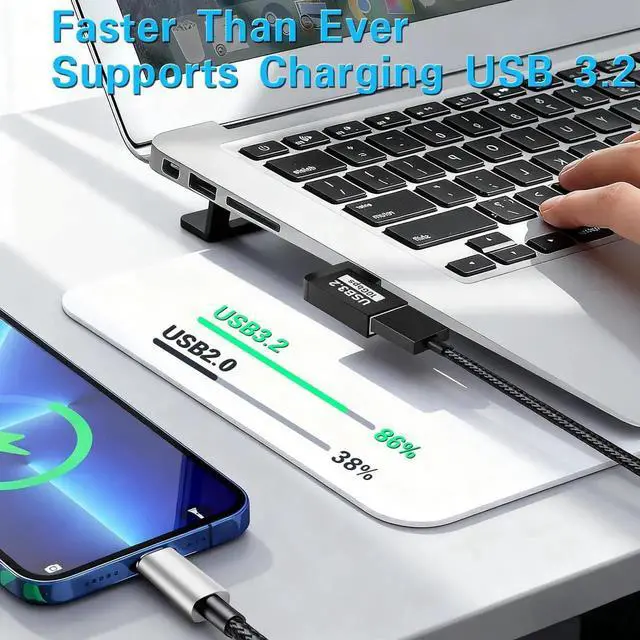 Alt view image 5 of 7 - USB 3.0 90 Degree Right Angle Adapter 3-Pack, 5Gbps Type A Male to Female L-Shaped USB Extender OTG Connector for Hard Drive Laptop Desktop