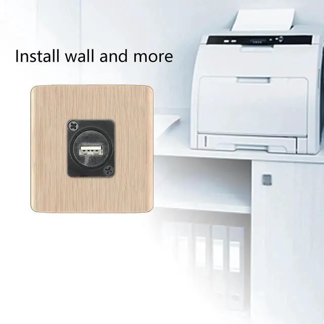 Alt view image 2 of 7 - 2Pcs D-Type USB 2.0 Panel Mount Adapter, USB A Female to USB B Female Printer Connector with Mounting Screws for Printer Scanner Audio Equipment