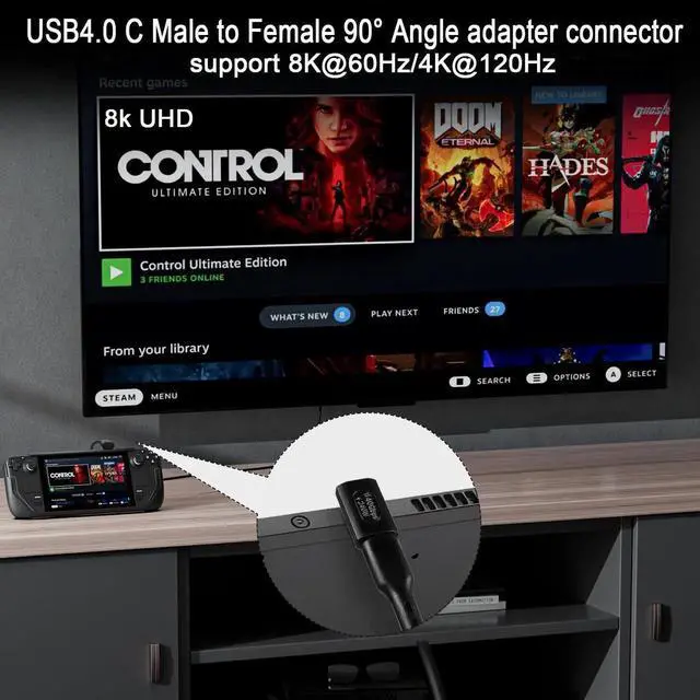 Alt view image 4 of 7 - 240W USB4.0 90 Degree Right Angle Adapter 2Pcs, 40Gbps Type C Male to Female Positive Bend Connector, 8K AV 50V Fast Charging Angled Extender for Laptop Tablet Steam Deck