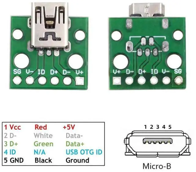 Alt view image 3 of 7 - 5Pcs USB 2.0 Mini-B Female Connector, Horizontal Solder Type PCB Mount Receptacle Socket, 480Mbps DIY OEM Assembly Replacement Port