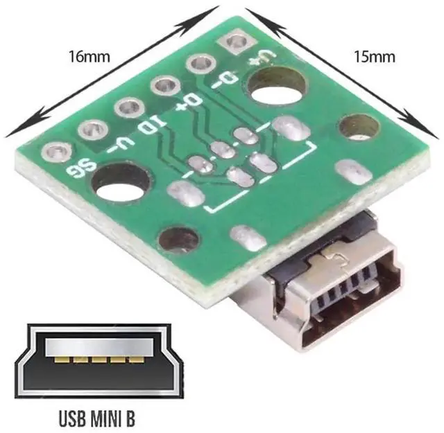 Alt view image 5 of 7 - 5Pcs USB 2.0 Mini-B Female Connector, Horizontal Solder Type PCB Mount Receptacle Socket, 480Mbps DIY OEM Assembly Replacement Port