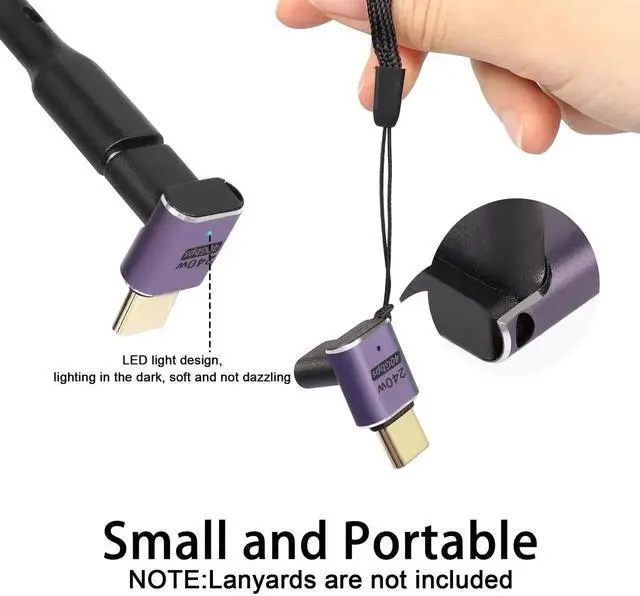 Alt view image 6 of 7 - 2Pcs USB4.0 Type C 90 Degree Right Angle Adapter, 240W 40Gbps Male to Female Coupler with LED Indicator, 8K Audio Video Transfer for Smartphone Tablet Steam Deck