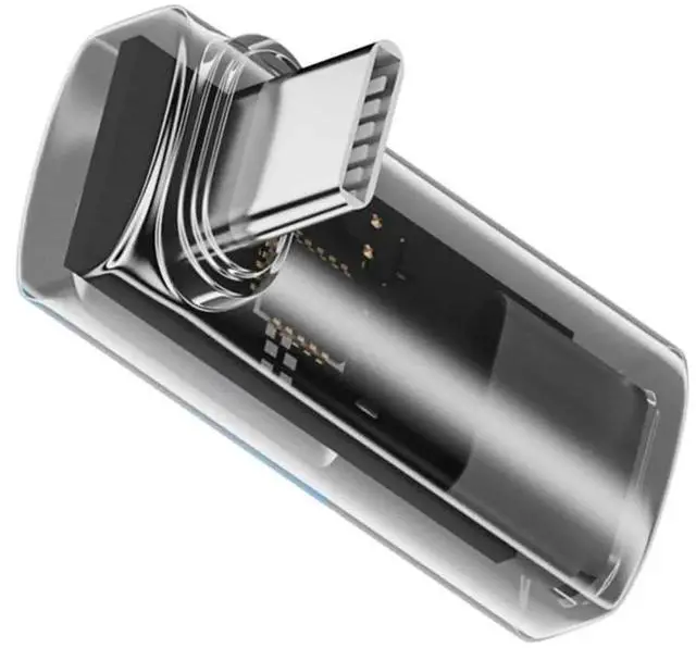 Main image of 90 Degree Up Down Angled USB4.0 Type-C Adapter, Transparent Shell Smart LED Digital Display Male to Female Extender, 40Gbps 140W Voltage Current Monitoring Connector