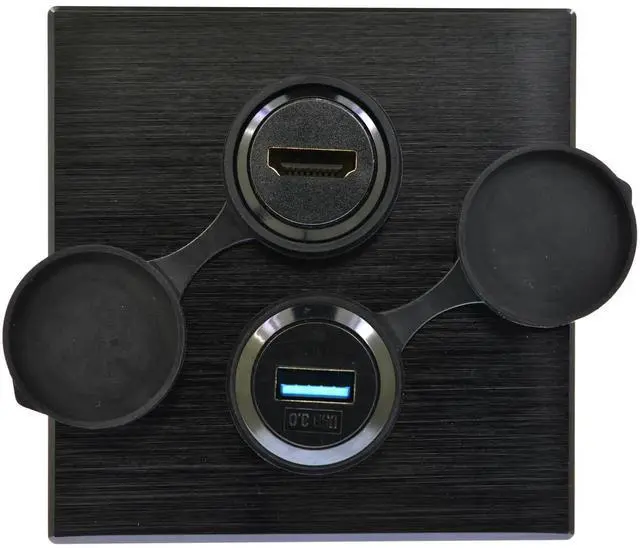 Alt view image 4 of 6 - 1-Pack Black USB3.0 Female to Female Panel Mount Adapter, 5Gbps High-Speed Waterproof Dustproof Round Data Connector for Data Transfer & Charging