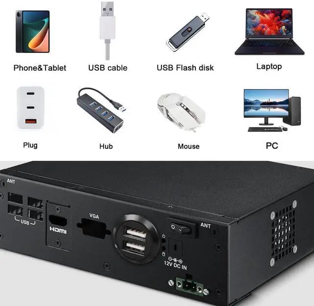 Alt view image 5 of 7 - Dual USB2.0 Threaded Fixed Round Connector, 2 Ports Female to Female Panel Mount Flush Mount Socket for Data Transfer and Charging External USB Auxiliary Devices