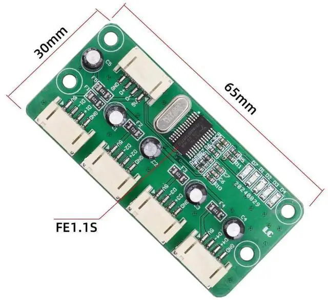 Alt view image 3 of 7 - USB 4Pin 2.0mm Pitch Wafer 1-to-4 HUB Splitter PCBA Module, 4-Port USB Expansion Board for Keyboard, Mouse, Scanner and Printer