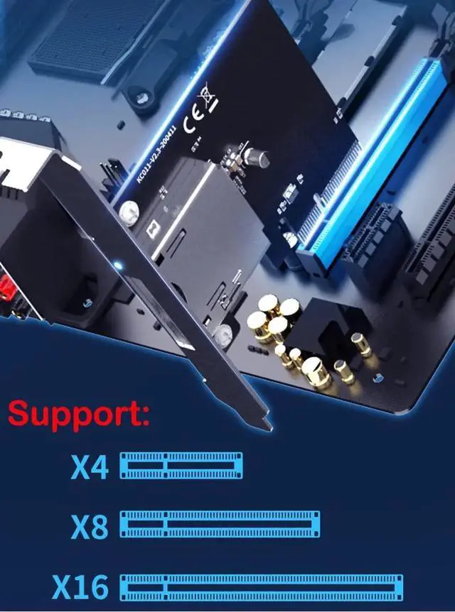 Alt view image 5 of 5 - PCIe 4x CFexpress Type B Card Reader, PCIe Gen3/4 CFexpress Memory Card Adapter Compatible with Sony ProGrade Lexar Type B Cards