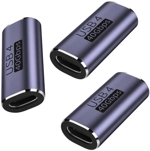 Main image of 3 Pack USB C Female to Female Adapter, 240W Fast Charging 40Gbps USB-C Coupler Extender, 8K@60Hz Video Output Compatible with MacBook iPad Thunderbolt 3/4