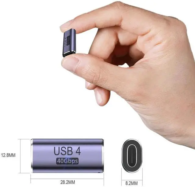 Alt view image 3 of 5 - 3 Pack USB C Female to Female Adapter, 240W Fast Charging 40Gbps USB-C Coupler Extender, 8K@60Hz Video Output Compatible with MacBook iPad Thunderbolt 3/4