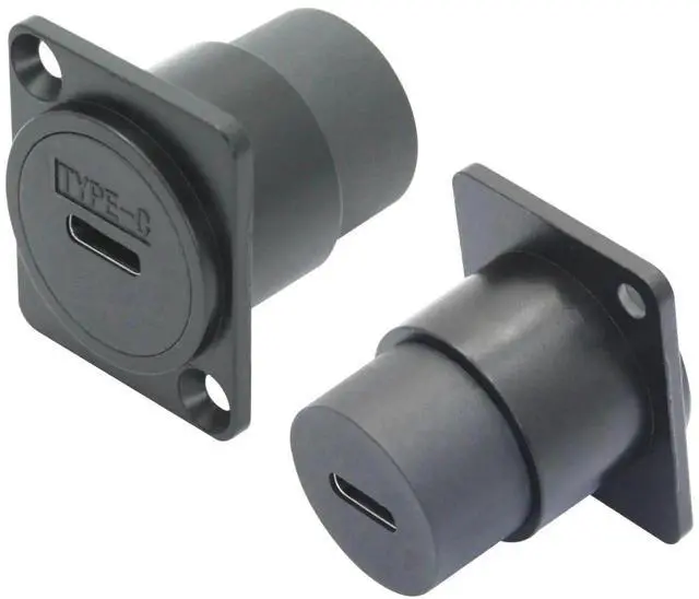 Alt view image 2 of 7 - 2Pcs USB 3.1 D-Type Panel Mount Connector Socket, USB Type C Female to Female Pass Through Module with Mounting Screws, 10Gbps High Speed Data Extension Adapter