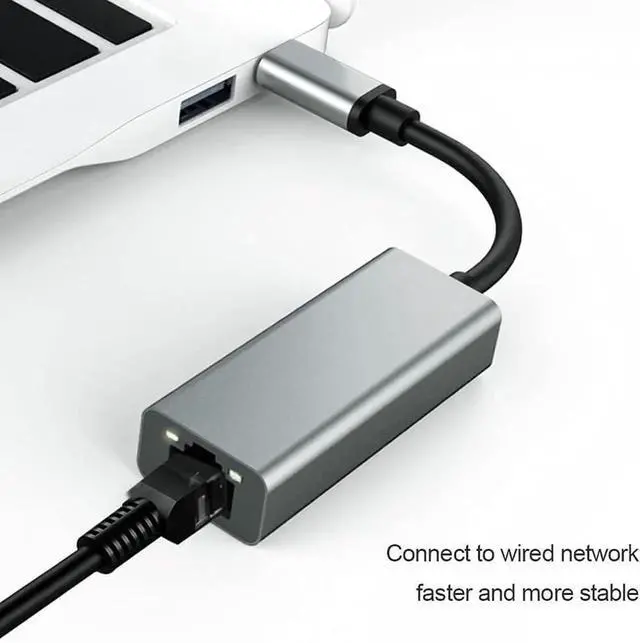 Alt view image 5 of 5 - USB C to Gigabit Ethernet Adapter, USB Type C RJ45 Gigabit LAN Network Card Compatible with Windows Mac