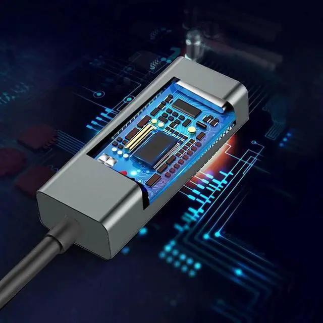 Alt view image 2 of 5 - USB C to Gigabit Ethernet Adapter, USB Type C RJ45 Gigabit LAN Network Card Compatible with Windows Mac