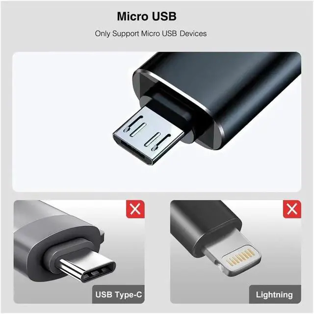 Alt view image 2 of 5 - 5 Pack Micro USB OTG Adapter, USB A Female to Micro USB Male Converter, Black OTG Connector Compatible with S7 LG, Mouse, Flash Drive, Keyboard, Game Controller