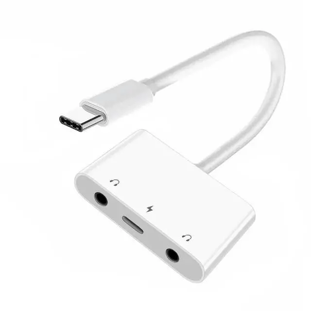 Main image of 3 in 1 USB C Hub, Type C to Dual 3.5mm AUX MIC Audio Sound Card with PD Fast Charging Port, USB C Audio Extender Adapter Compatible with Laptop Tablet Phone