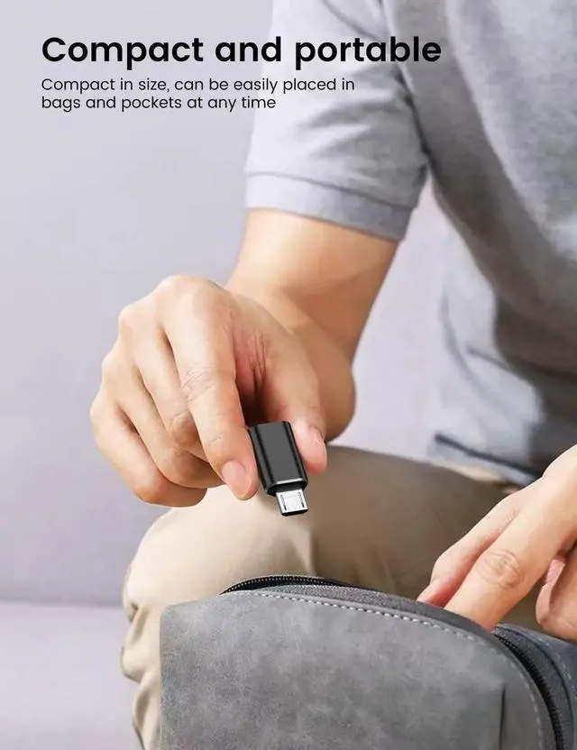 Alt view image 5 of 6 - 6 Pack Micro USB Male to Type C Female Adapter, Micro USB to USB-C Converter Support Charging & Data Sync, Compatible with Nexus 5/6 and More Devices, Not for USB-C to C Charging Cable
